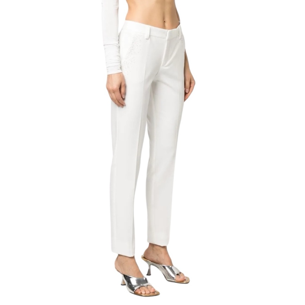 Zadig & Voltaire Prune Strass Ivory Rhinestone Studded Tailored Pants FR 36|US 4